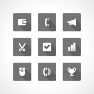 Web site vector icons set shadow effect N2