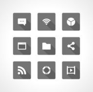 Web site vector icons set shadow effect N3