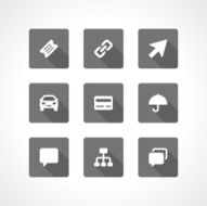 Web site vector icons set shadow effect N5