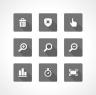 Web site vector icons set shadow effect N6