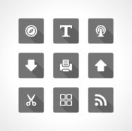 Web site vector icons set shadow effect N8