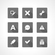 Web site vector icons set shadow effect N10
