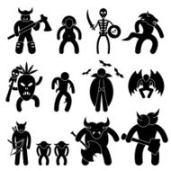 Evil Ancient Warrior Character Pictogram