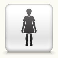 Square Button with Woman Standing