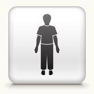 Square Button with Man Standing
