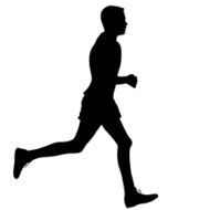 Silhouettes Runners on sprint men vector illustration N2