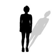 Vector silhouette of a woman N1589
