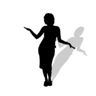 Vector silhouette of a woman N1590