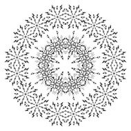 Pattern of snowflakes contours N2