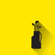 golf bag icon with long shadow