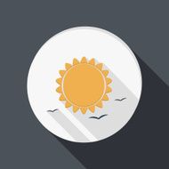 sun icon flat style with shadow