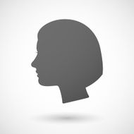 Grey female head icon