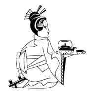 Japan geisha with tea