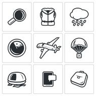 Search operation plane crash icons set Vector Illustration N2
