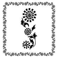 Floral frame ornament Drawing flower black