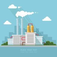 Ecology Concept - industry factory Flat style illustration