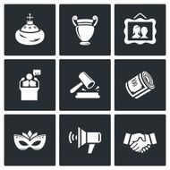Auction icons set Vector Illustration N2