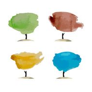 Abstract watercolor trees place for your text