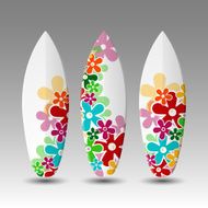 Vector Surfboards Design Template with Abstract Pattern N7