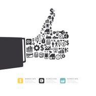 Elements are small icons Finance make in fingers shape good