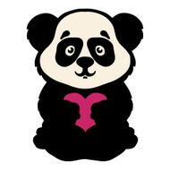 Panda bear with heart