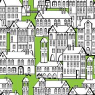 vintage houses of seamless pattern