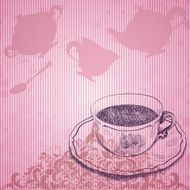 Vintage background with tea cup