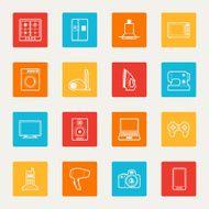 Set of home appliances and electronics icons N3