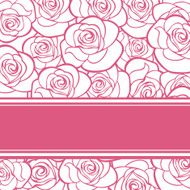 Vector pink card with roses
