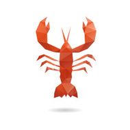 Crawfish abstract isolated on a white backgrounds vector illustration N2