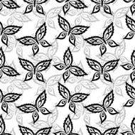 Seamless background butterflies contours N4