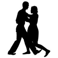 Black silhouettes Dancin