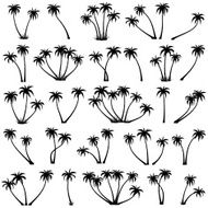 Palm tree silhouette set