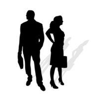 Vector silhouette of business people N60