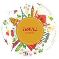 Travel Background with World Architecture