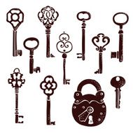 Vintage keys and lock