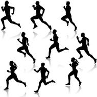 Set running silhouettes N2