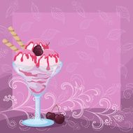 Ice Cream Cherry Berry and Background