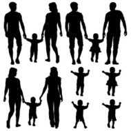 Black silhouettes Gay lesbian couples and family N2