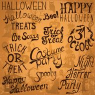 Collection of Halloween hand typography designs