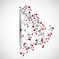 Abstract nature background with red flowers Vector N5