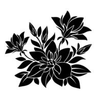 Black silhouette of flowers Vector illustration N3