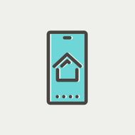 Real estate business card thin line icon N3