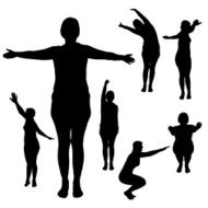 Vector silhouette of a woman N1593