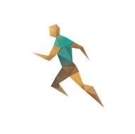 Sports man running abstract isolated on a white backgrounds N6