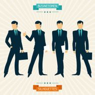 Silhouettes of businessmen in retro style N2
