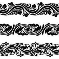 Set of vintage horizontal seamless vignettes Vector illustration