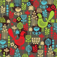 Beautiful seamless pattern with cute birds