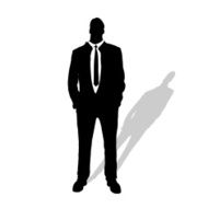Vector silhouette of businessman N90