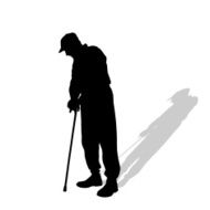 Vector silhouette of old people N99